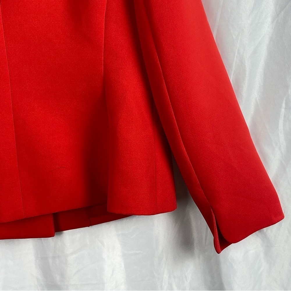Kasper Size 8 Red Suit Blazer Jacket Open Front Separate Coat Women - Picture 13 of 16